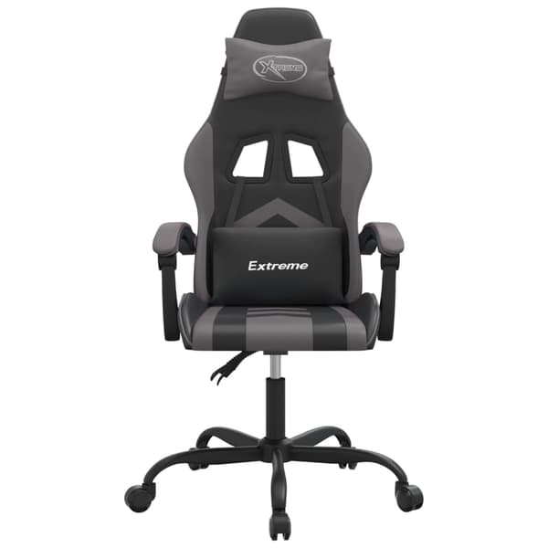 vidaXL gamingstol, sort og grå, kunstlæder
