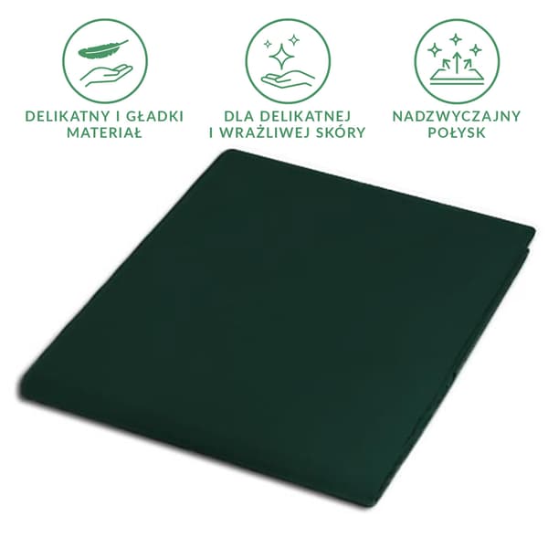 Bomullslakan 200x220 satin, mörkgrön