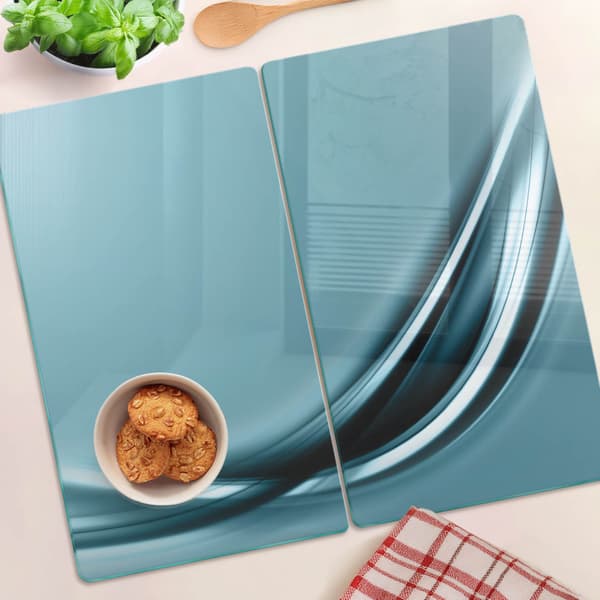Glas Snack Serveringsbrætter Blå Abstrakte 2x30x52 cm