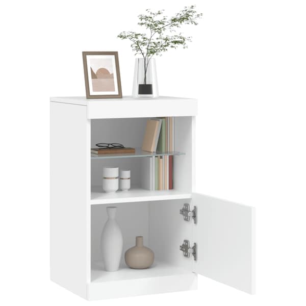 vidaXL LED-skåp vit 41x37x67 cm