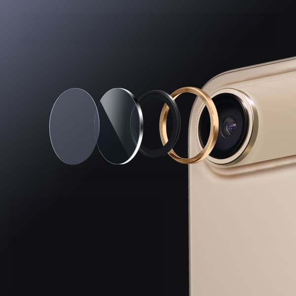 2x ERBORD OPTIK Pro Kameraglas til iPhone Air, Guld