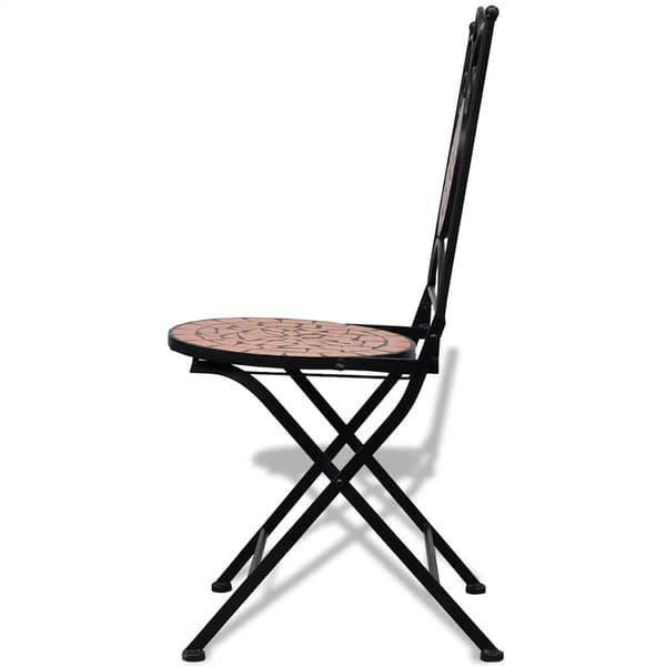 vidaXL foldbare bistrostole, sæt med 2, keramik, terrakotta