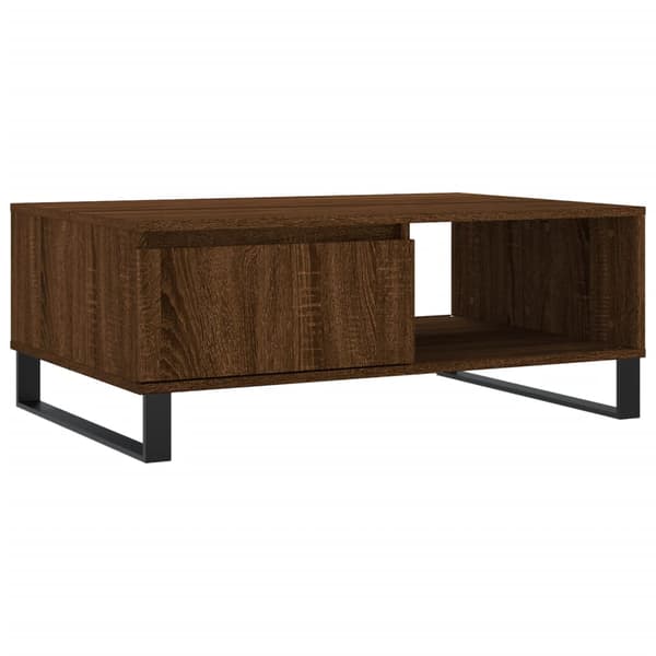 vidaXL sofabord, brunt egetræ, 90x60x35cm, træbaseret materiale