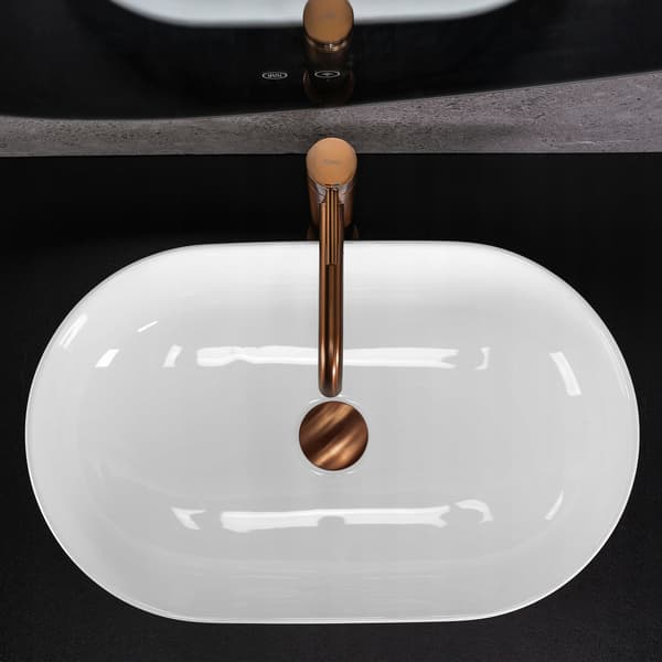 Oval bordvask 52 cm hvid REA Amelia hvid