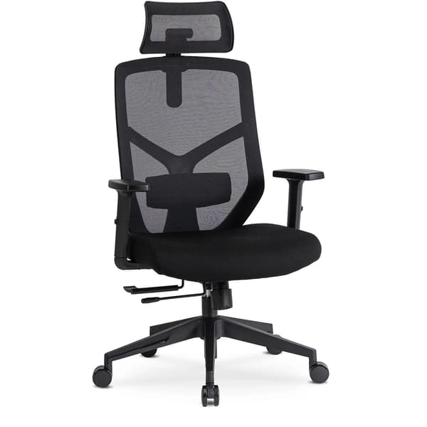 BENTO sort moderne ergonomisk drejestol til kontorpersonale