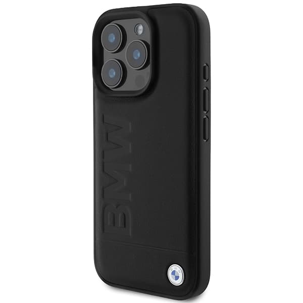 BMW Læderetui med Hot Stamp til iPhone 16 Pro Max, Sort