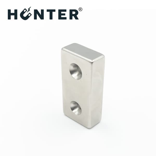 Neodymmagnet med hål för skruv 40x20x10mm rektangulär Hunter