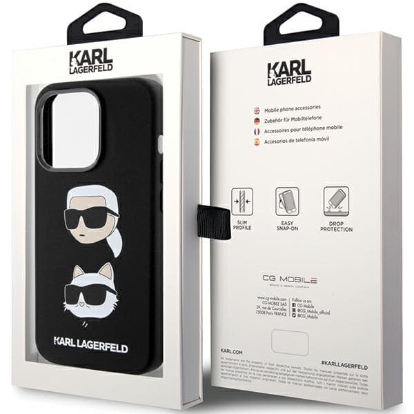 Karl Lagerfeld Karl&Choupette Head-etui til iPhone 15 Pro, sort