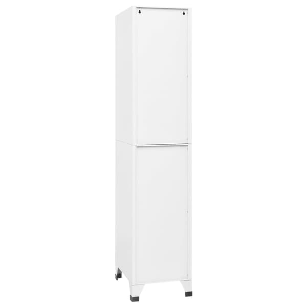vidaXL Låsbart skåp vit 38x45x180 cm stål