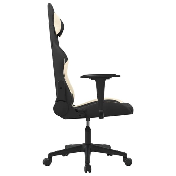vidaXL Gamingstol med Massage, Sort og Creme, Stof