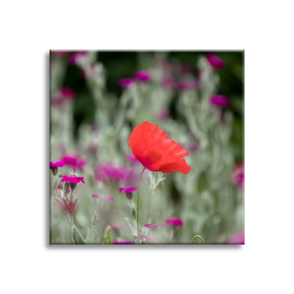 Lærredstryk Botanik Blomsterhave 80x80 cm