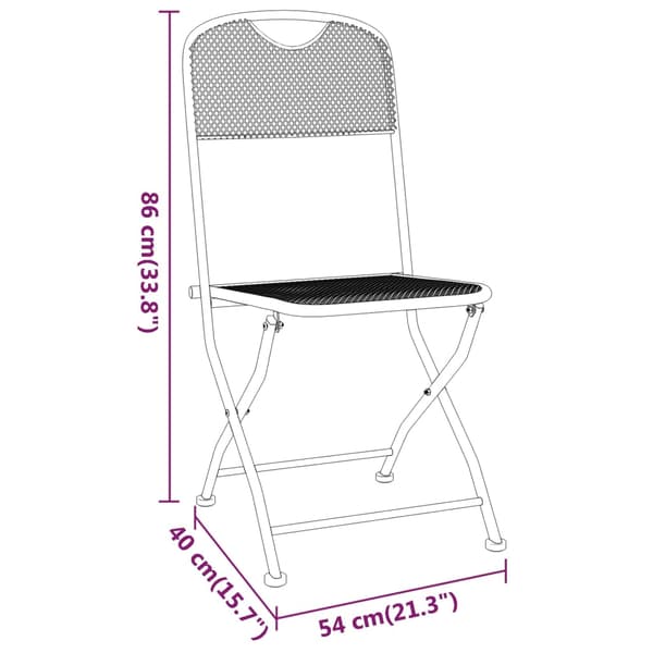 vidaXL foldbare havestole, sæt med 4, antracit, metalnet