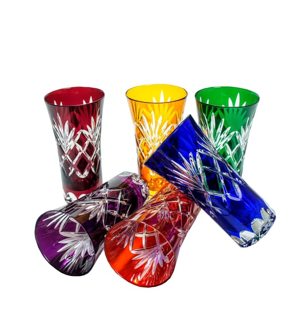 Färgglada kristallshotsglas 75 ml ananas