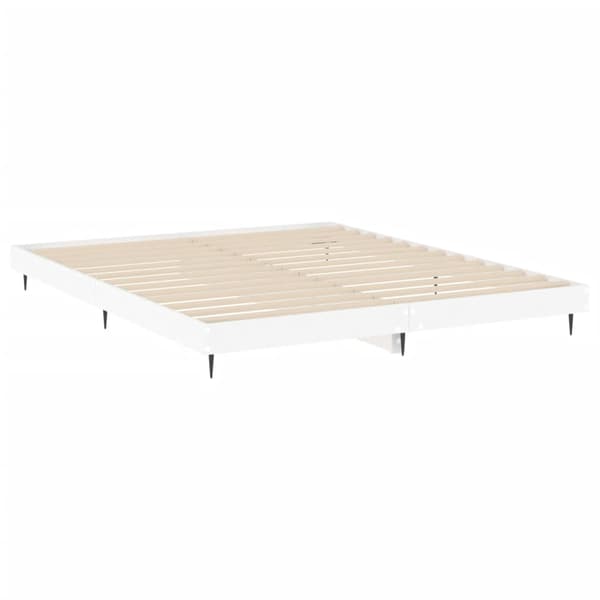 vidaXL sengestel, hvid, 120x200 cm, træbaseret materiale