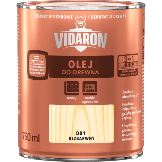 Vidaron træolie farveløs D01 0,75L