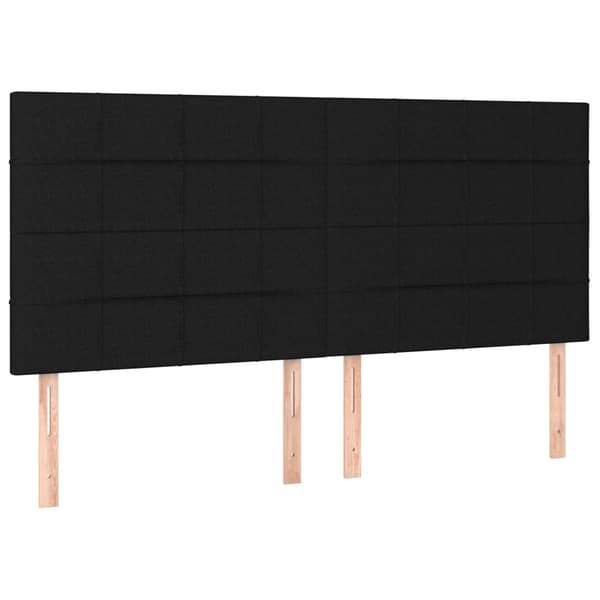 vidaXL sengegavle, 4 stk., sort, 100x5x78/88 cm, stof