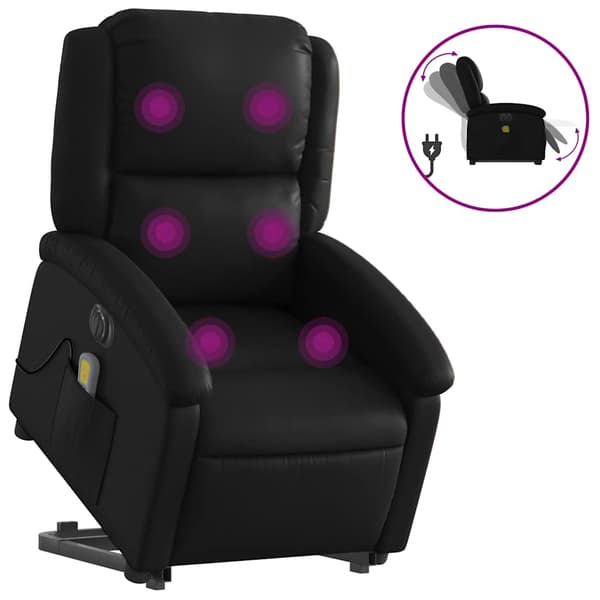 vidaXL elektrisk lænestol med massage, sort