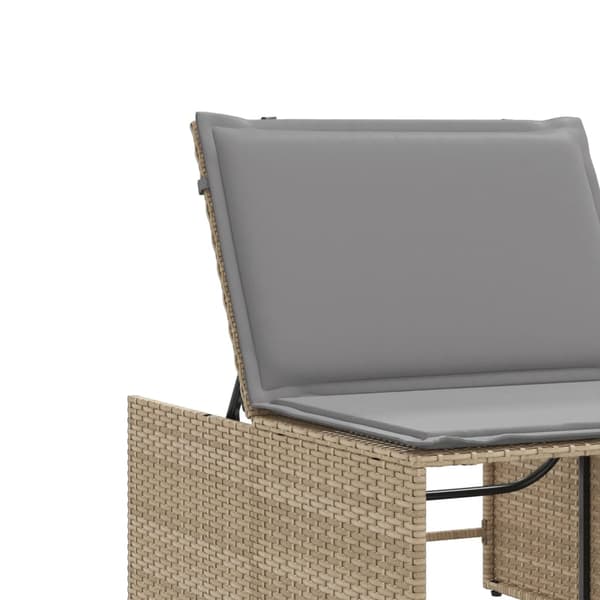 vidaXL Solstolar med bord, set om 2, beige, polyrotting