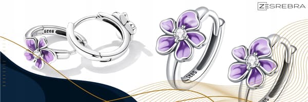 Silverörhängen lila blomma silver pr 925 ks089