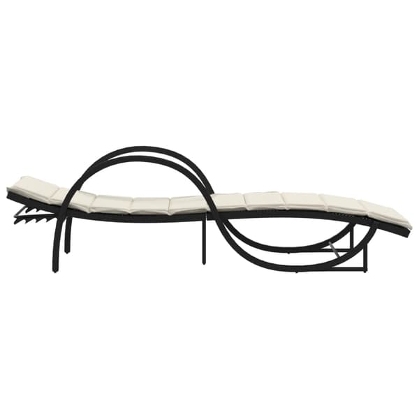 vidaXL Solstolar med bord, set om 2, svart, polyrotting