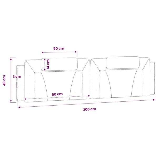 vidaXL hovedgærdehynde, brun, 200 cm, kunstlæder