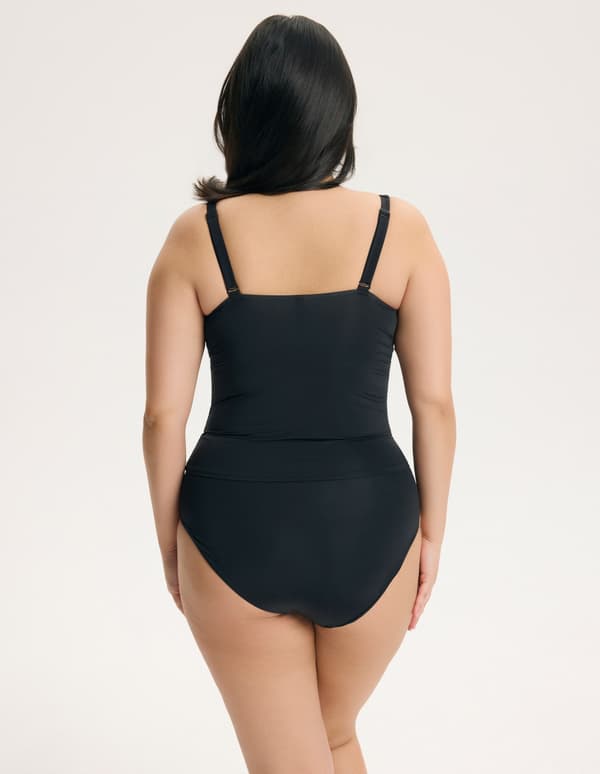Esotiq BASE Vatteret Tankini Bikinitop til Større Bryst | Sort 70F