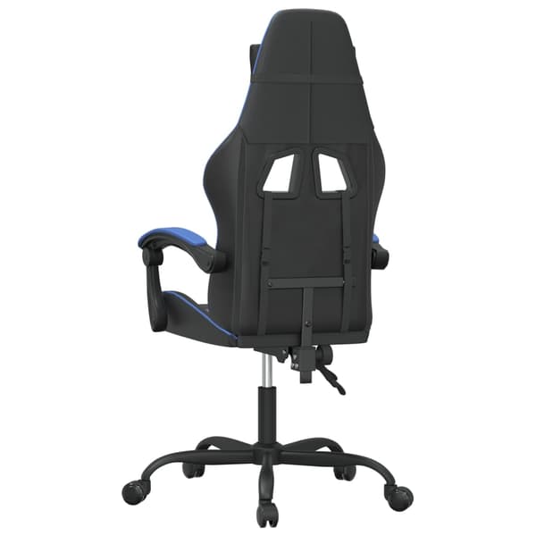 vidaXL drejelig gamingstol sort og blå kunstlæder