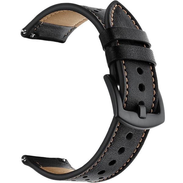 Yleiskäyttöinen nahkaranneke 22 mm, musta