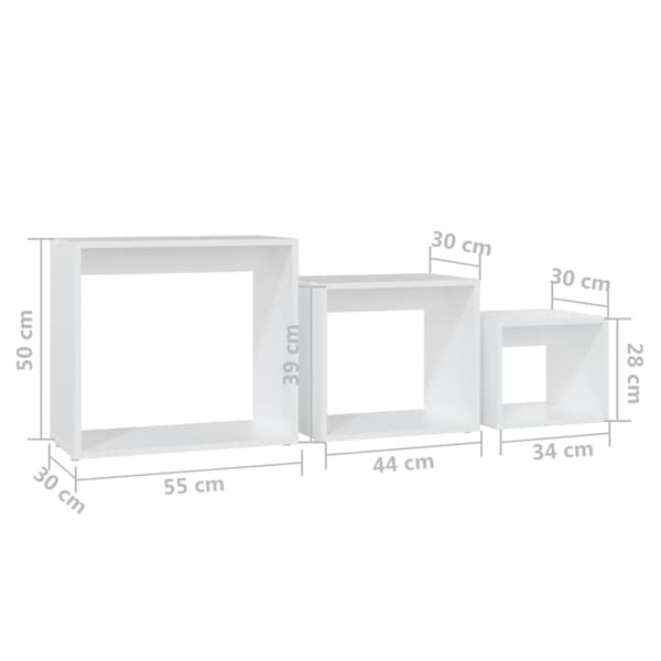 vidaXL 3-delade satsbord, träbaserat material