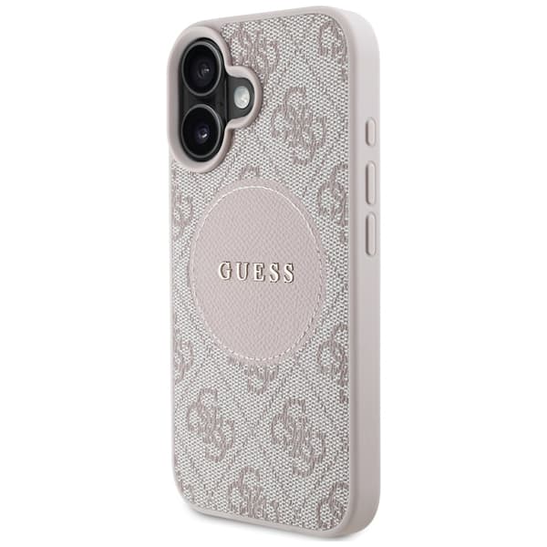 Guess 4G Circle Classic Logo MagSafe-etui til iPhone 16, lyserød