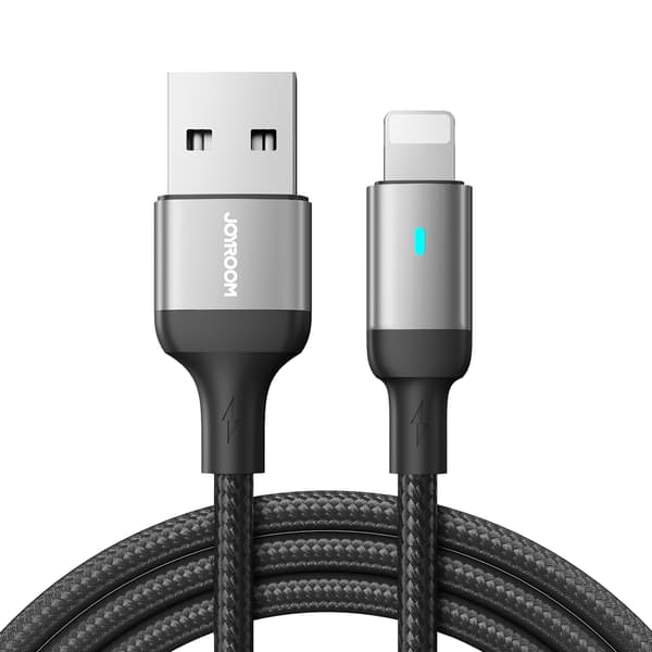 Kabel til iPhone A10-serien USB - Lightning 2.4A 1.2m sort