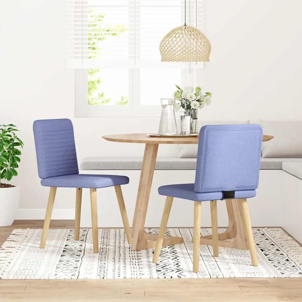 vidaXL Matstolar 2 st denimblått tyg