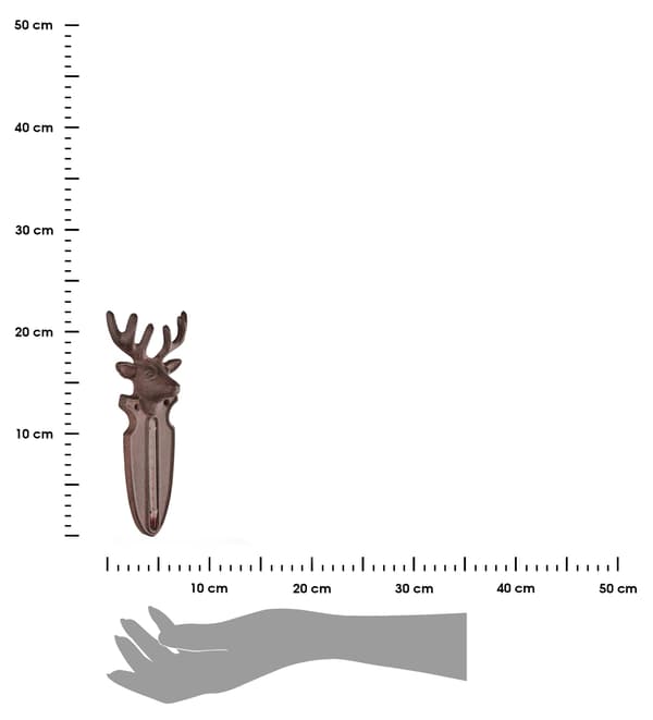 Väggtermometer i gjutjärn, hjort, 22 cm