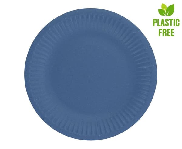Tummansiniset paperilautaset 18 cm 6 kpl