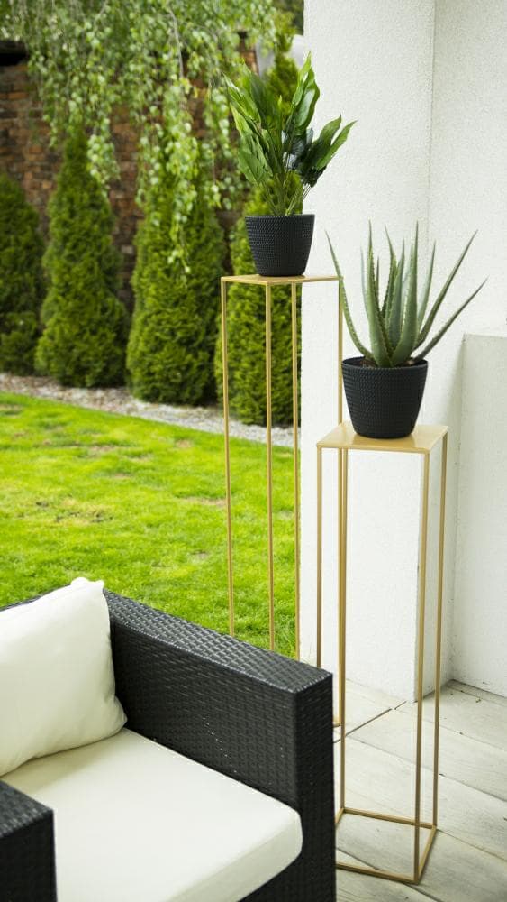 Gyllene modernt stående blomsterställ 100 cm