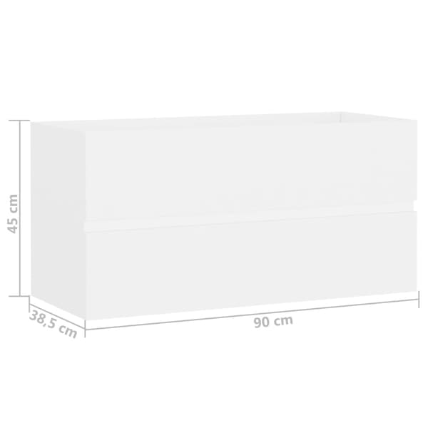 vidaXL håndvaskskab hvid 90x38,5x45 cm spånplade