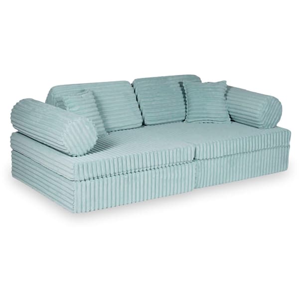 Montessori Premium Waffle Play Sofa Lys Mintgrøn