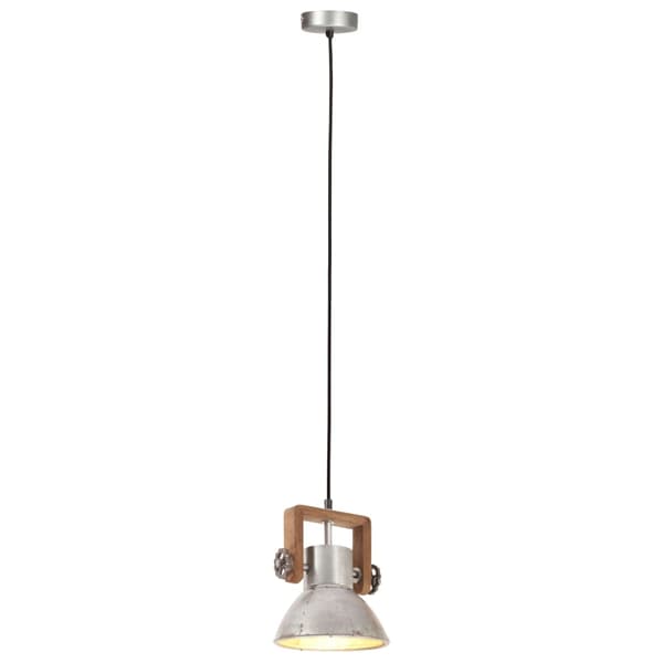 vidaXL industriel pendellampe, 25 W, sølv, rund, 19 cm, E27