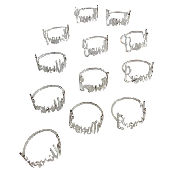 Dekorative metal servietringe, 12 stk.