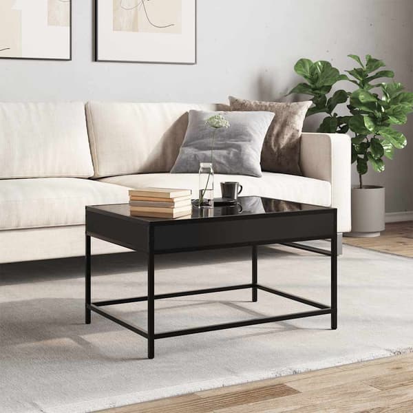 vidaXL Infinity LED sofabord sort 70x50x41 cm