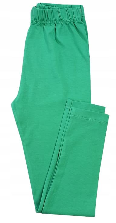 PIGELEGGINGS GLATTE BOMULD GRØN 140 H005X