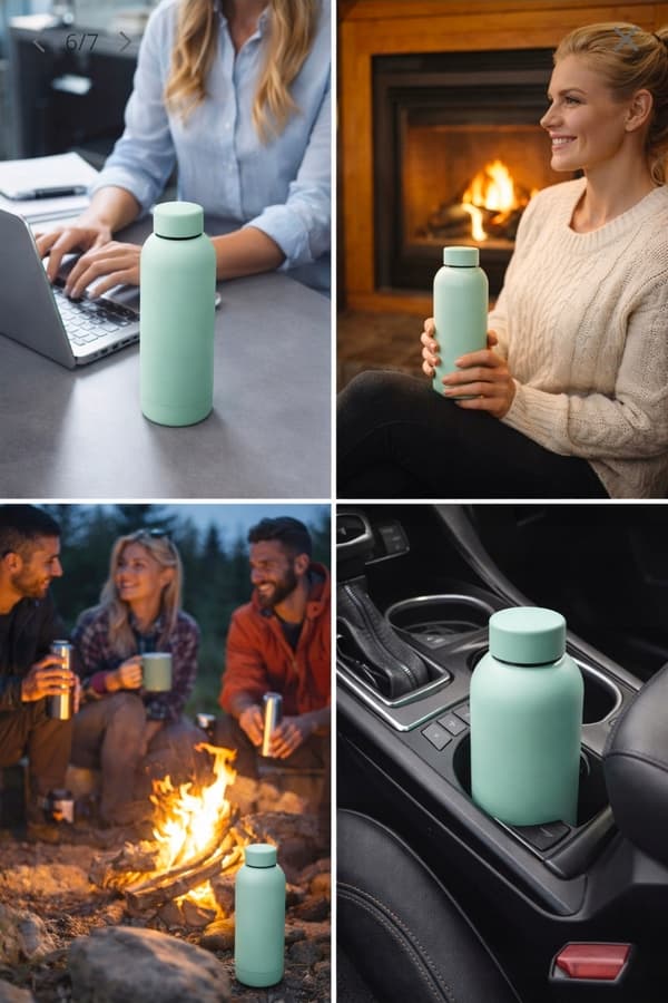 500 ml ståltermosflaska för varma och kalla drycker, mintgrön