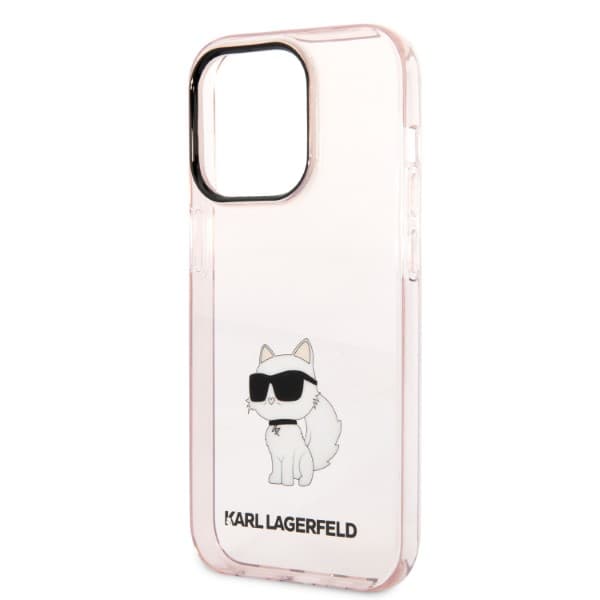 Karl Lagerfeld Ikonik Choupette-etui til iPhone 14 Pro Max, lyserød