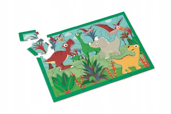 2D/3D dinosaurpuslespil til børn
