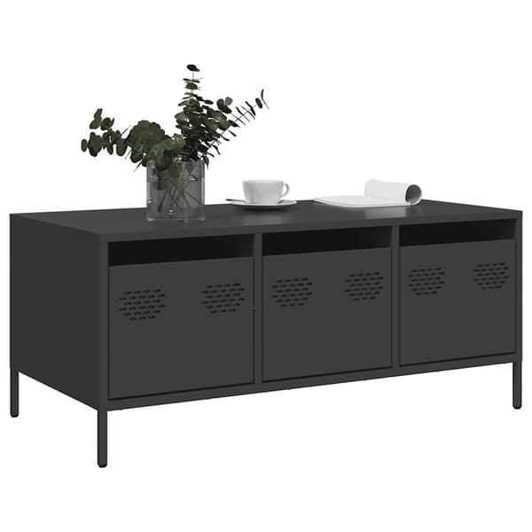 vidaXL sofabord sort 101,5x50x43,5 cm stål