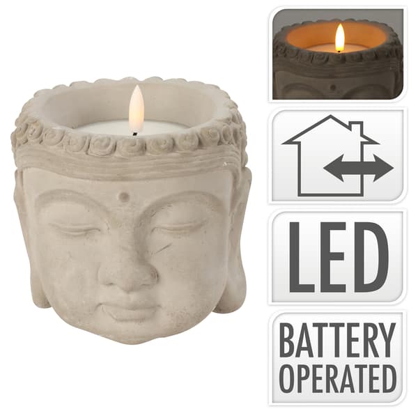 Buddha hoved LED lys 13,5xh13 cm