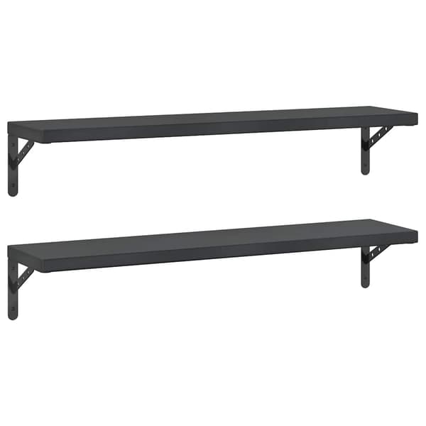 vidaXL væghylder, 2 stk., 100x23,5 cm, sort rustfrit stål