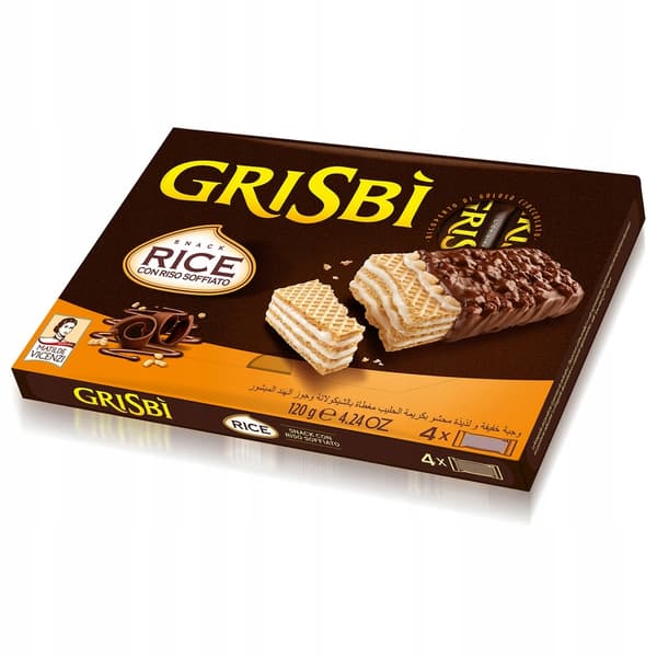 Grisbi-vafler med puffede ris og chokoladeovertræk Matilde Vicenzi 120g