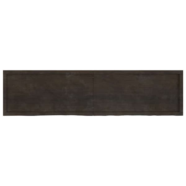 vidaXL hylde mørkebrun 200x50x(2-4) cm egetræsfinish