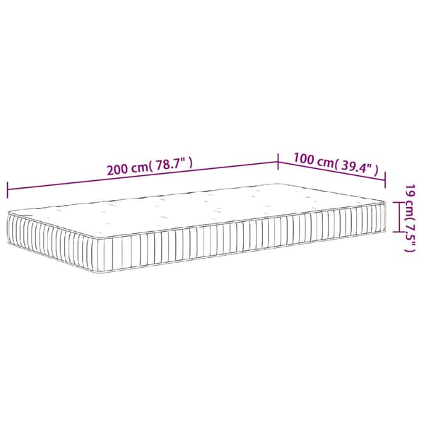 vidaXL Pocketresårmadrass, Mediumfasthet, 100x200 cm